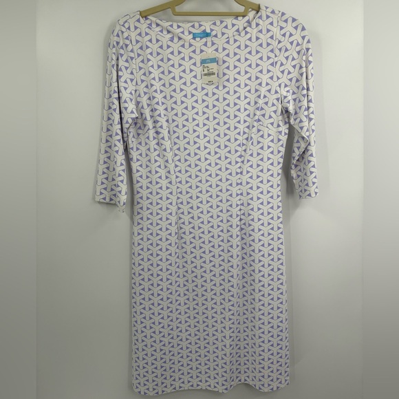 J.McLaughlin Mari boat Geometric shift 3/4 sleeve Catalina cloth Dress small NWT - Picture 1 of 14